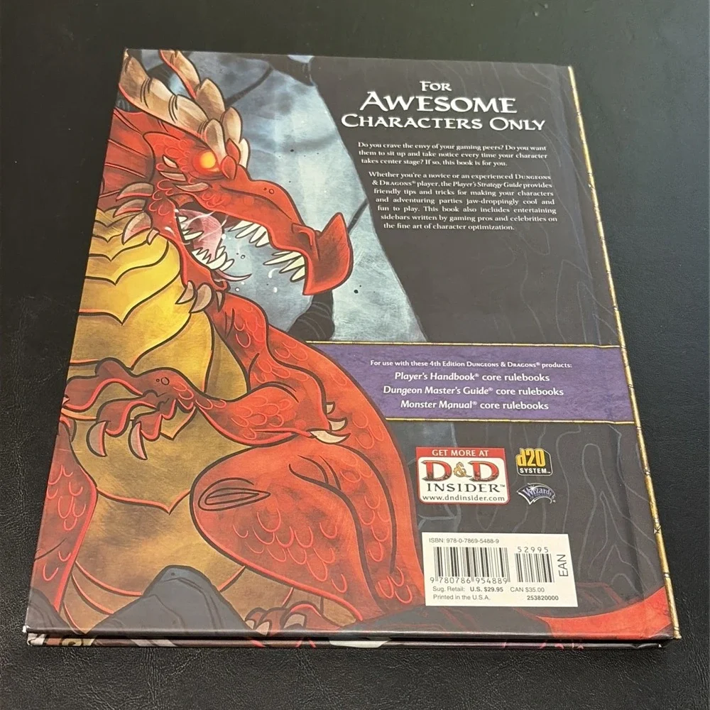 D&D 4E Dungeons & Dragons PLAYER'S STRATEGY GUIDE WOTC: HC, LN, 1st Ed/Print!